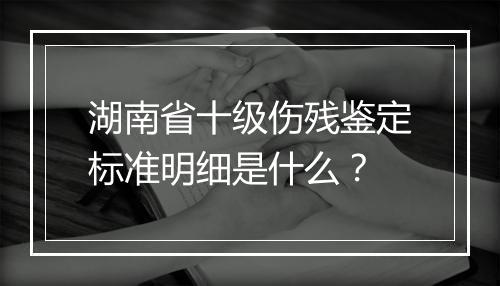 湖南省十级伤残鉴定标准明细是什么？