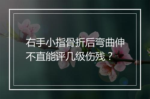 右手小指骨折后弯曲伸不直能评几级伤残？