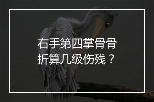 右手第四掌骨骨折算几级伤残？