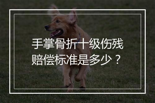 手掌骨折十级伤残赔偿标准是多少？