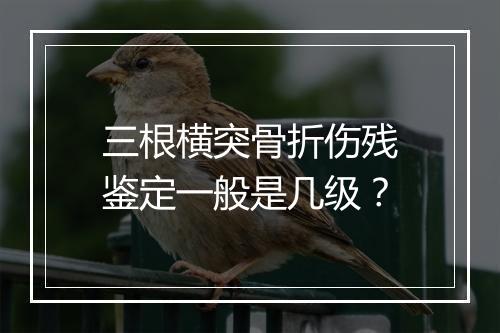 三根横突骨折伤残鉴定一般是几级？