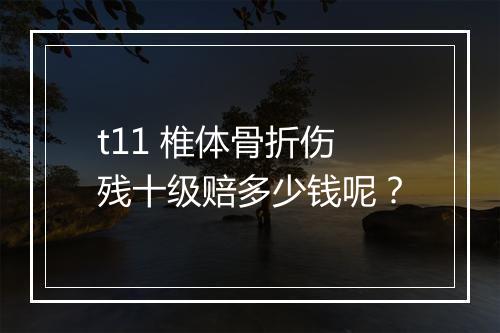 t11 椎体骨折伤残十级赔多少钱呢？