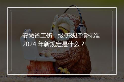 安徽省工伤十级伤残赔偿标准 2024 年新规定是什么？
