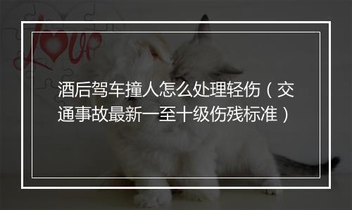 酒后驾车撞人怎么处理轻伤（交通事故最新一至十级伤残标准）