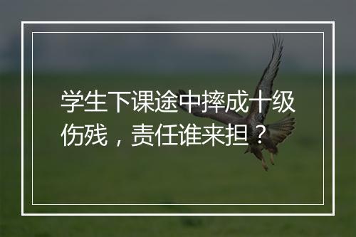 学生下课途中摔成十级伤残，责任谁来担？
