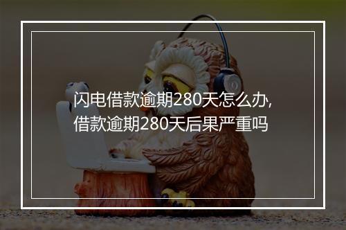 闪电借款逾期280天怎么办,借款逾期280天后果严重吗