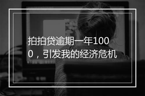 拍拍贷逾期一年1000，引发我的经济危机