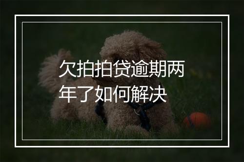 欠拍拍贷逾期两年了如何解决