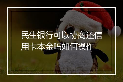 民生银行可以协商还信用卡本金吗如何操作