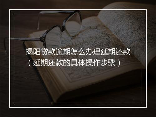 揭阳贷款逾期怎么办理延期还款（延期还款的具体操作步骤）