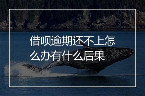 借呗逾期还不上怎么办有什么后果