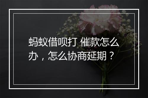 蚂蚁借呗打 催款怎么办，怎么协商延期？