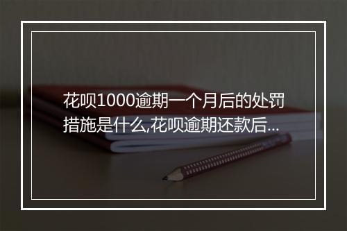 花呗1000逾期一个月后的处罚措施是什么,花呗逾期还款后如何解决