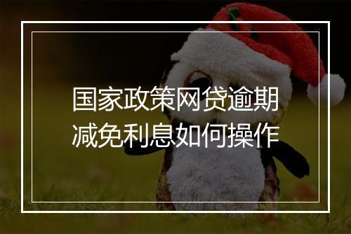 国家政策网贷逾期减免利息如何操作