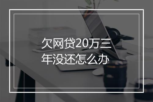 欠网贷20万三年没还怎么办