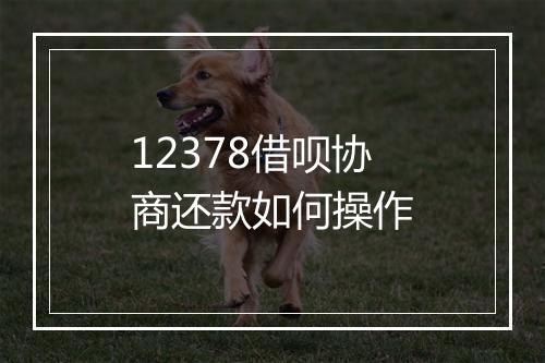 12378借呗协商还款如何操作
