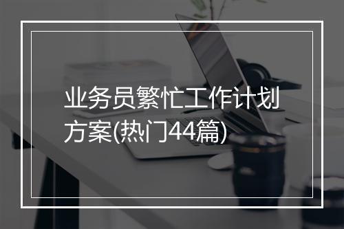 业务员繁忙工作计划方案(热门44篇)