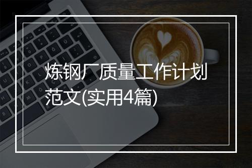 炼钢厂质量工作计划范文(实用4篇)