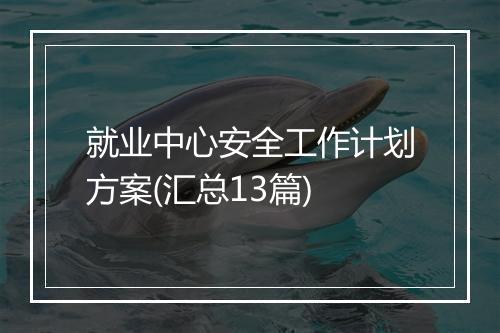 就业中心安全工作计划方案(汇总13篇)