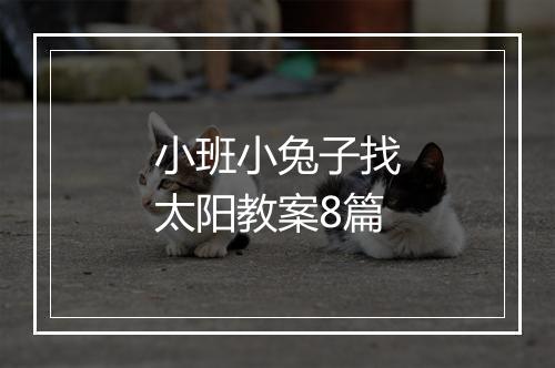 小班小兔子找太阳教案8篇