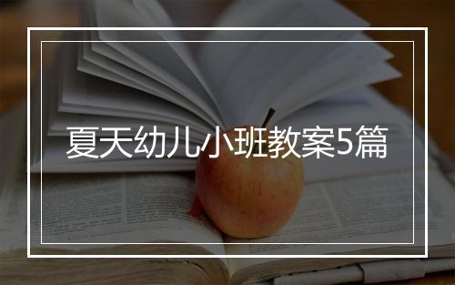 夏天幼儿小班教案5篇