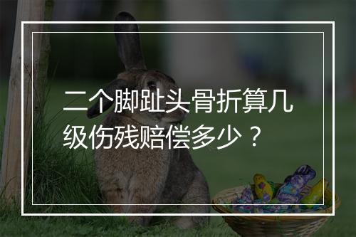 二个脚趾头骨折算几级伤残赔偿多少？