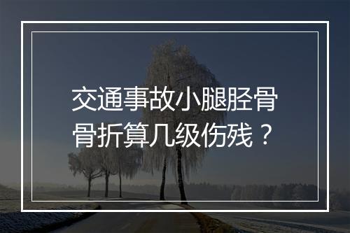 交通事故小腿胫骨骨折算几级伤残？