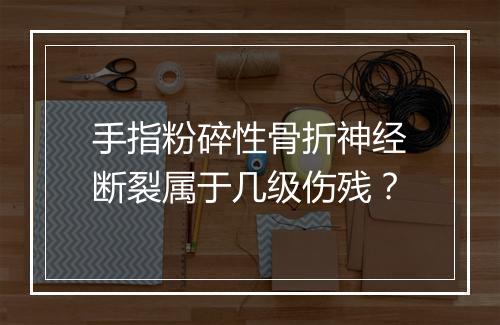 手指粉碎性骨折神经断裂属于几级伤残？