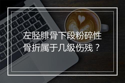 左胫腓骨下段粉碎性骨折属于几级伤残？