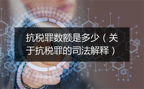 抗税罪数额是多少（关于抗税罪的司法解释）