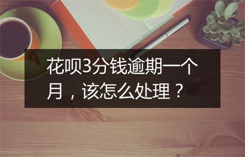 花呗3分钱逾期一个月，该怎么处理？