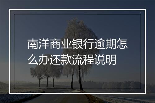 南洋商业银行逾期怎么办还款流程说明
