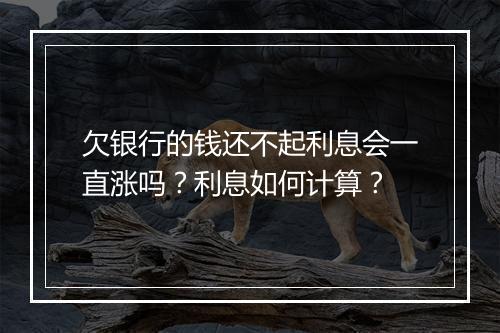 欠银行的钱还不起利息会一直涨吗？利息如何计算？