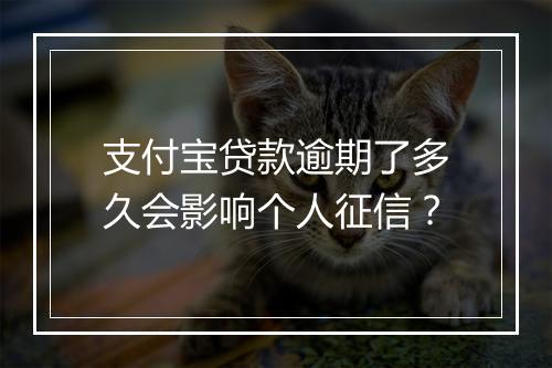 支付宝贷款逾期了多久会影响个人征信？
