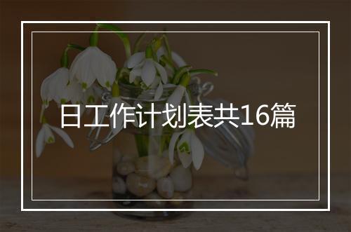 日工作计划表共16篇