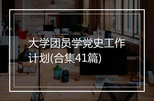 大学团员学党史工作计划(合集41篇)