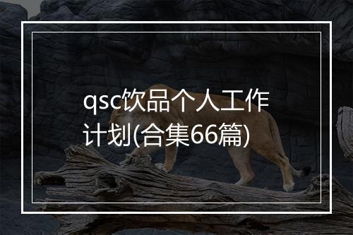 qsc饮品个人工作计划(合集66篇)