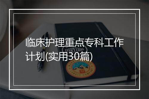 临床护理重点专科工作计划(实用30篇)
