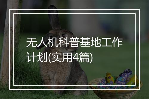 无人机科普基地工作计划(实用4篇)