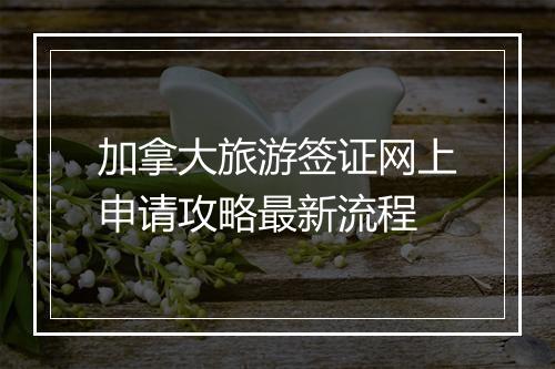 加拿大旅游签证网上申请攻略最新流程