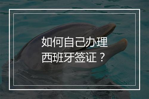如何自己办理西班牙签证？