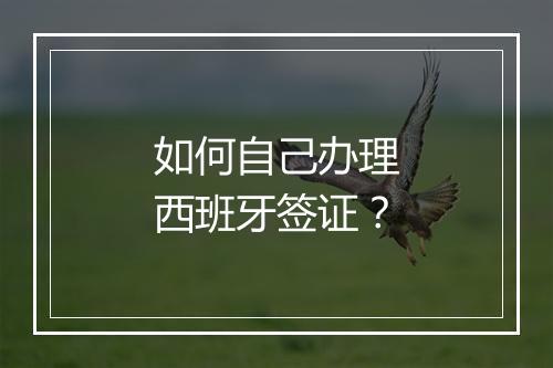 如何自己办理西班牙签证？