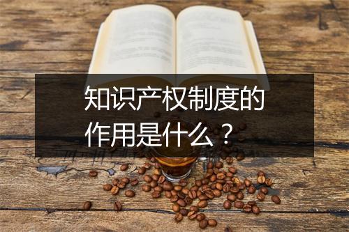 知识产权制度的作用是什么？