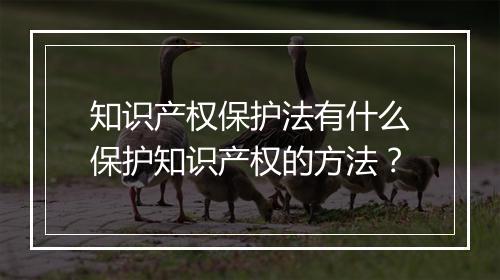 知识产权保护法有什么保护知识产权的方法？
