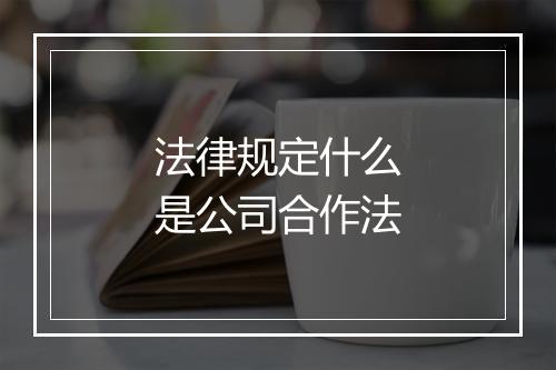 法律规定什么是公司合作法