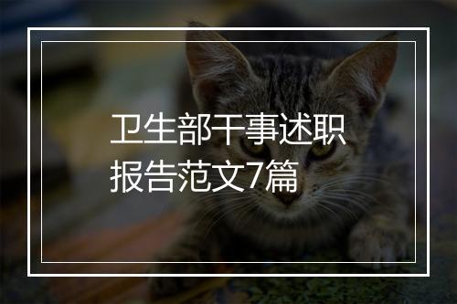 卫生部干事述职报告范文7篇