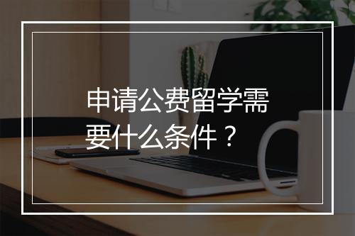申请公费留学需要什么条件？