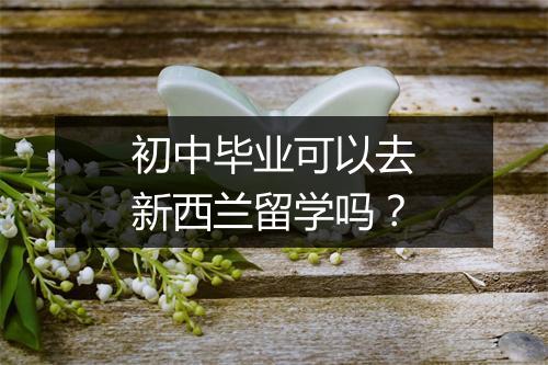 初中毕业可以去新西兰留学吗？