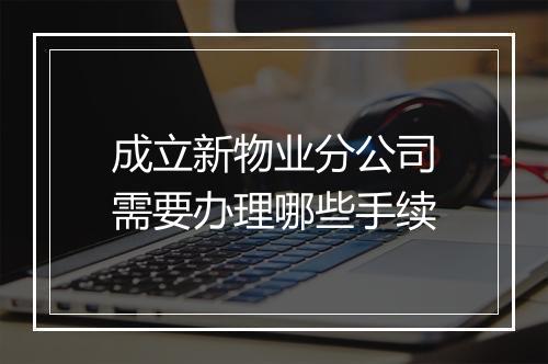 成立新物业分公司需要办理哪些手续