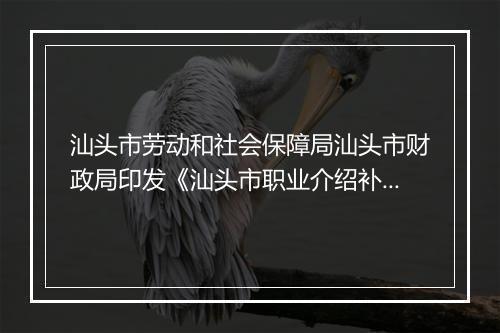 汕头市劳动和社会保障局汕头市财政局印发《汕头市职业介绍补贴申